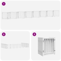 Barrière pour chien porte pliable 15 panneaux bois de peuplier 569642569642