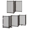 Barrière pour chien porte pliable 12panneaux noir bois peuplier 569643569643