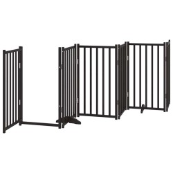 Barrière pour chien porte pliable 12panneaux noir bois peuplier 569643569643