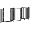 Barrière pour chien porte pliable 12panneaux noir bois peuplier 569643569643