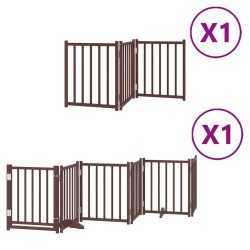 Barrière pour chien porte pliable 9 panneaux bois de peuplier 569644569644