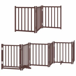 Barrière pour chien porte pliable 9 panneaux bois de peuplier 569644569644