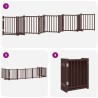 Barrière pour chien porte pliable 9 panneaux bois de peuplier 569644569644