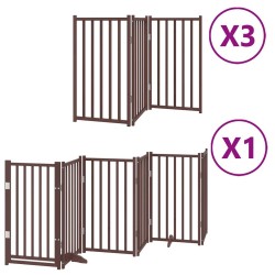 Barrière pour chien porte pliable 15 panneaux bois de peuplier 569645569645