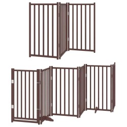 Barrière pour chien porte pliable 12 panneaux bois de peuplier 569647569647