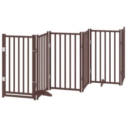 Barrière pour chien porte pliable 12 panneaux bois de peuplier 569647569647
