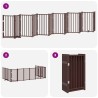 Barrière pour chien porte pliable 12 panneaux bois de peuplier 569647569647