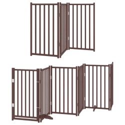 Barrière pour chien porte pliable 9 panneaux bois de peuplier 569648569648