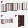 Barrière pour chien porte pliable 9 panneaux bois de peuplier 569648569648