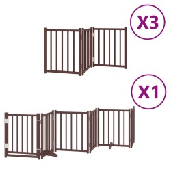 Barrière pour chien porte pliable 15 panneaux bois de peuplier 569649569649