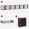 Barrière pour chien porte pliable 12 panneaux bois de peuplier 569650569650