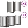 Barrière pour chien porte pliable 15panneaux noir bois peuplier 569651569651