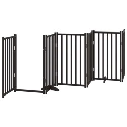 Barrière pour chien porte pliable 15panneaux noir bois peuplier 569651569651