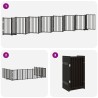 Barrière pour chien porte pliable 15panneaux noir bois peuplier 569651569651