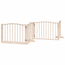 Barrière pour chien porte pliable 10 panneaux bois de peuplier 569652569652