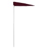 Demi-parasol de jardin avec mât 180x90 cm rouge bordeaux 569654569654