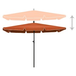 Parasol de jardin avec mât 210x140 cm Terre cuite 569657569657
