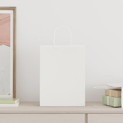 Sacs en papier 250 pcs avec poignées bleu 26x12x35 cm 569658569658