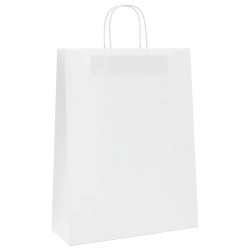 Sacs en papier 250 pcs avec poignées blanc 32x12x42 cm 569659569659