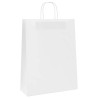 Sacs en papier 250 pcs avec poignées blanc 32x12x42 cm 569659569659