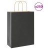 Sacs en papier 250 pcs avec poignées noir 26x12x35 cm 569660569660