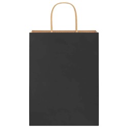 Sacs en papier 250 pcs avec poignées noir 26x12x35 cm 569660569660
