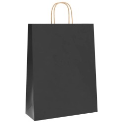 Sacs en papier 250 pcs avec poignées noir 32x12x42 cm 569661569661