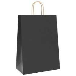 Sacs en papier 250 pcs avec poignées noir 32x17x44 cm 569662569662