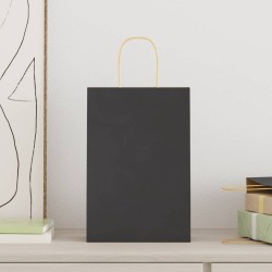 Sacs en papier 250 pcs avec poignées noir 21x11x31 cm 569663569663