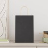 Sacs en papier 250 pcs avec poignées noir 21x11x31 cm 569663569663