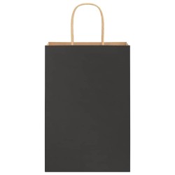 Sacs en papier 250 pcs avec poignées noir 21x11x31 cm 569663569663