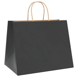 Sacs en papier 250 pcs avec poignées noir 32x22x24 cm 569664569664