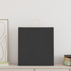 Sacs en papier 250 pcs avec poignées noir 45x17x48 cm 569665569665