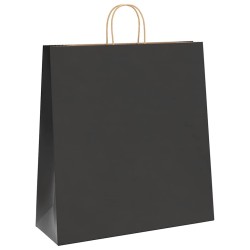 Sacs en papier 250 pcs avec poignées noir 45x17x48 cm 569665569665