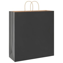 Sacs en papier 250 pcs avec poignées noir 45x17x48 cm 569665569665