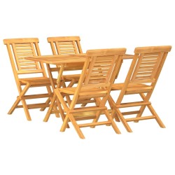 Ensemble à manger de jardin 5 pcs Bois de teck massif 569668569668