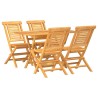 Ensemble à manger de jardin 5 pcs Bois de teck massif 569668569668