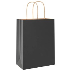 Sacs en papier 250 pcs avec poignées noir 21x11x28 cm 569669569669