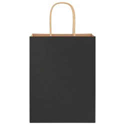 Sacs en papier 250 pcs avec poignées noir 21x11x28 cm 569669569669