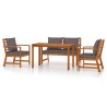 Ensemble à manger de jardin 4 pcs coussins Bois acacia 569673569673