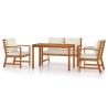 Ensemble à manger de jardin 4 pcs coussins Bois acacia 569674569674