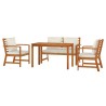 Ensemble à manger de jardin 4 pcs coussins Bois acacia 569674569674