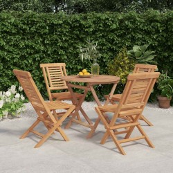 Ensemble à manger de jardin 5 pcs Bois de teck massif 569679569679