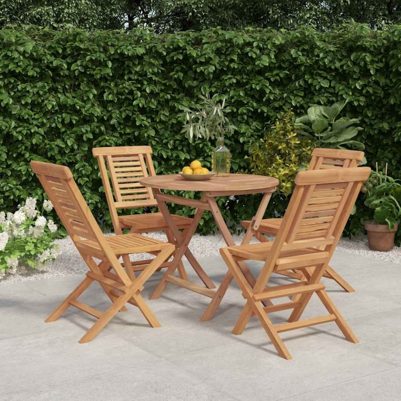 Ensemble à manger de jardin 5 pcs Bois de teck massif 569679569679