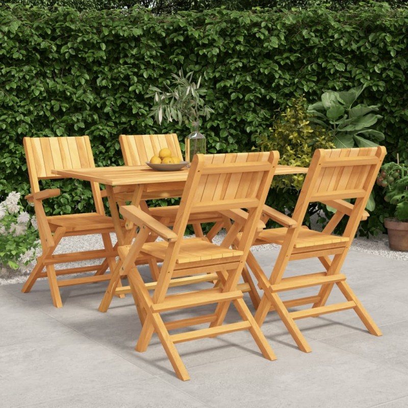 Ensemble à manger de jardin 5 pcs Bois de teck massif 569680569680
