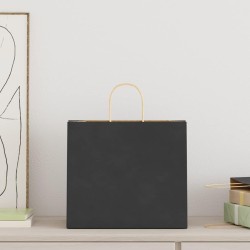 Sacs en papier 250 pcs avec poignées noir 32x22x28 cm 569682569682