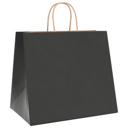 Sacs en papier 250 pcs avec poignées noir 32x22x28 cm 569682569682