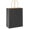 Sacs en papier 250 pcs avec poignées noir 18x8x22 cm 569683569683