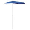 Demi-parasol de jardin avec mât 180x90 cm bleu azuré 569684569684