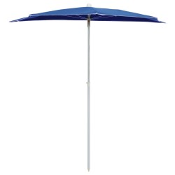 Demi-parasol de jardin avec mât 180x90 cm bleu azuré 569684569684